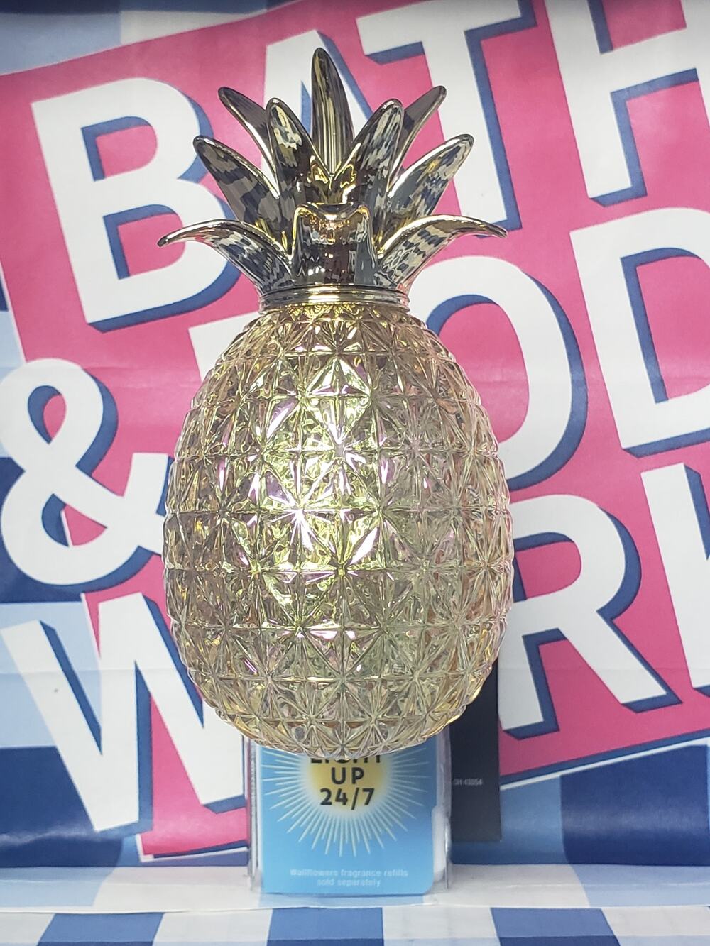 BBW Fiber Optic Pineapple Night Light Wallflower Fragrance Plug In Welcome Decor